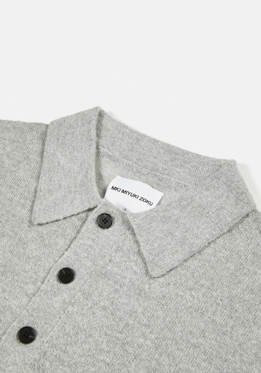 TOPS MKI MIYUKI ZOKU | Mki Lightweight Mohair Knit Polo Longsleeve